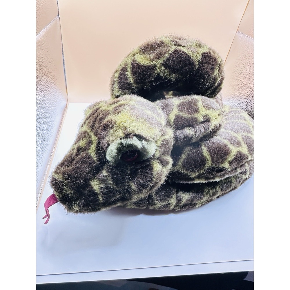 Stuffed Plush  Snake 54" Brown Stuffed Toy Tail Rattles Simba Friends And More-